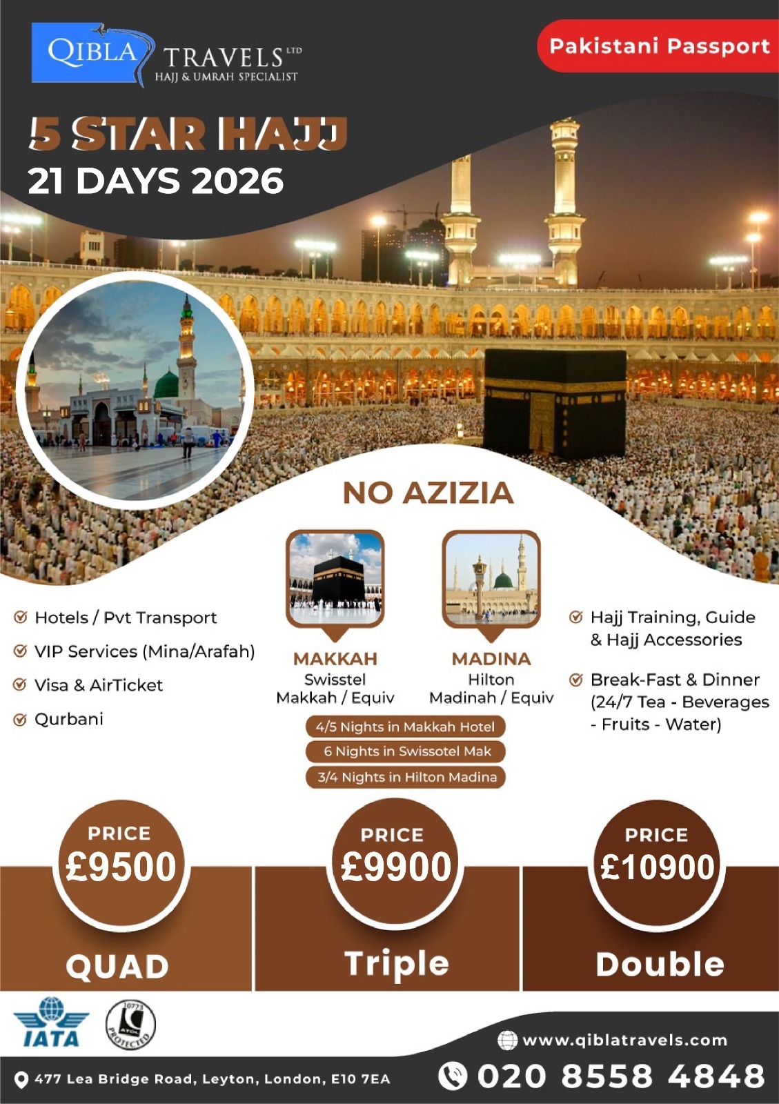 5 Star Hajj 21 Days (No Azizia) 2026